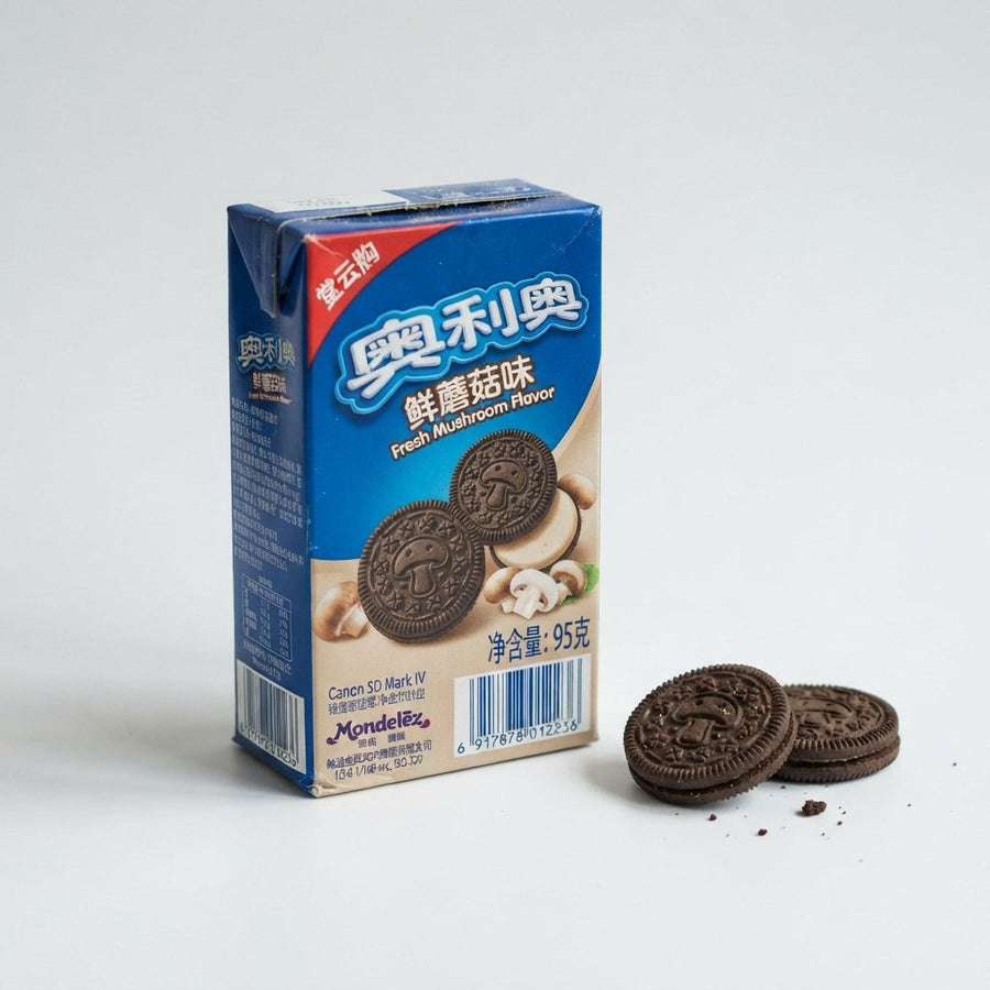 Oreo Fresh Mushroom Flavor — front of pack at Exotic Snaxx Chicago
