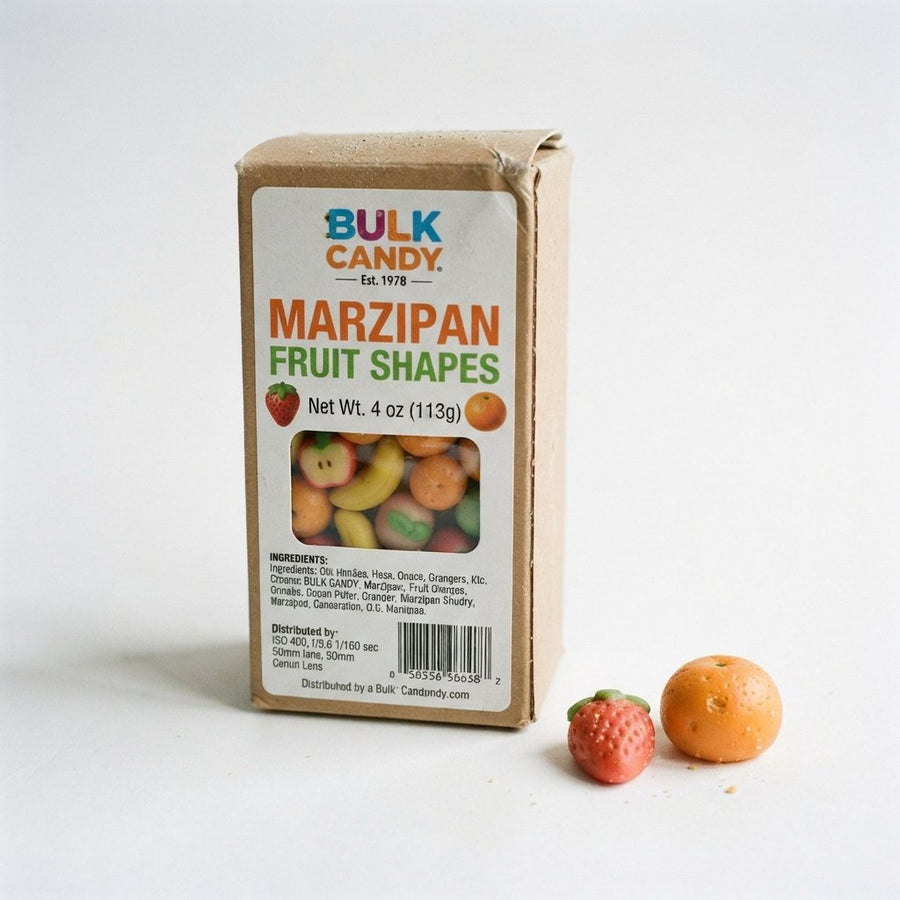 Marzipan Fruit Shapes 4 oz by Bulk Candy — front of pack at Exotic Snaxx Chicago