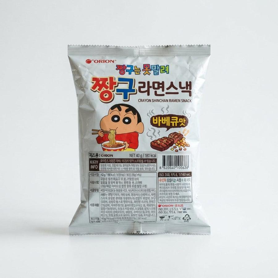 Crayon Shinchan Ramen Snack – Barbecue Flavor (South Korea) — front of pack at Exotic Snaxx Chicago