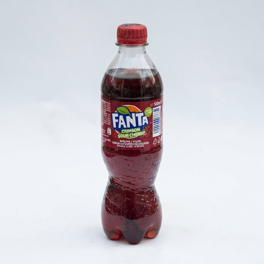 Fanta Crimson sour cherry — front of pack at Exotic Snaxx Chicago