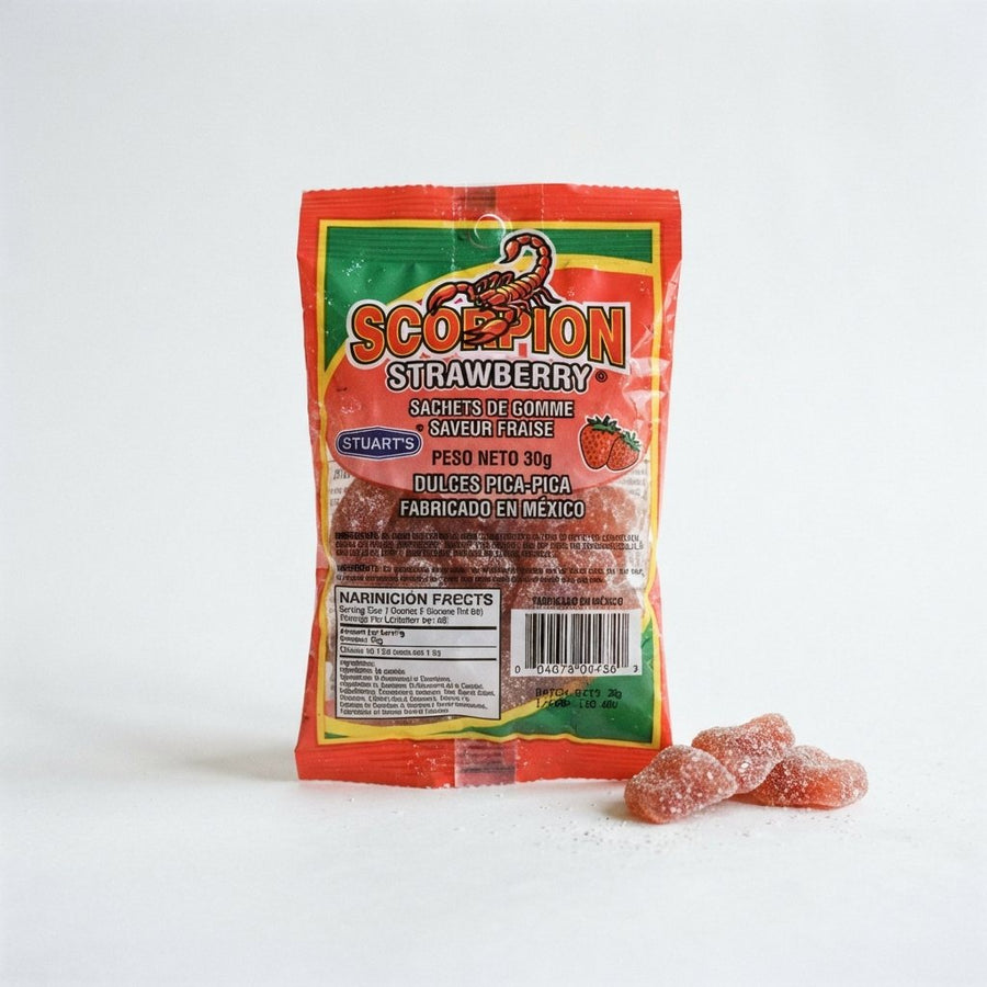 Scorpion Strawberry — front of pack at Exotic Snaxx Chicago