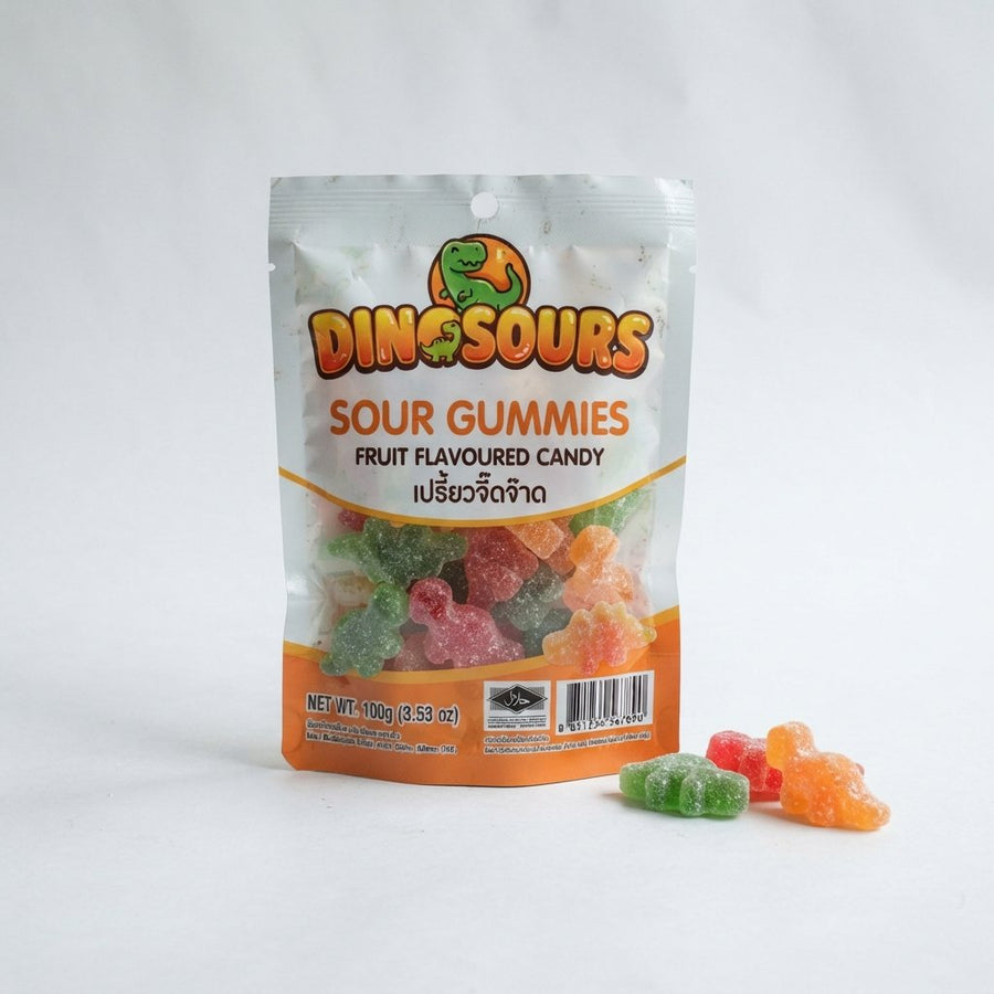 dinosour candy — front of pack at Exotic Snaxx Chicago