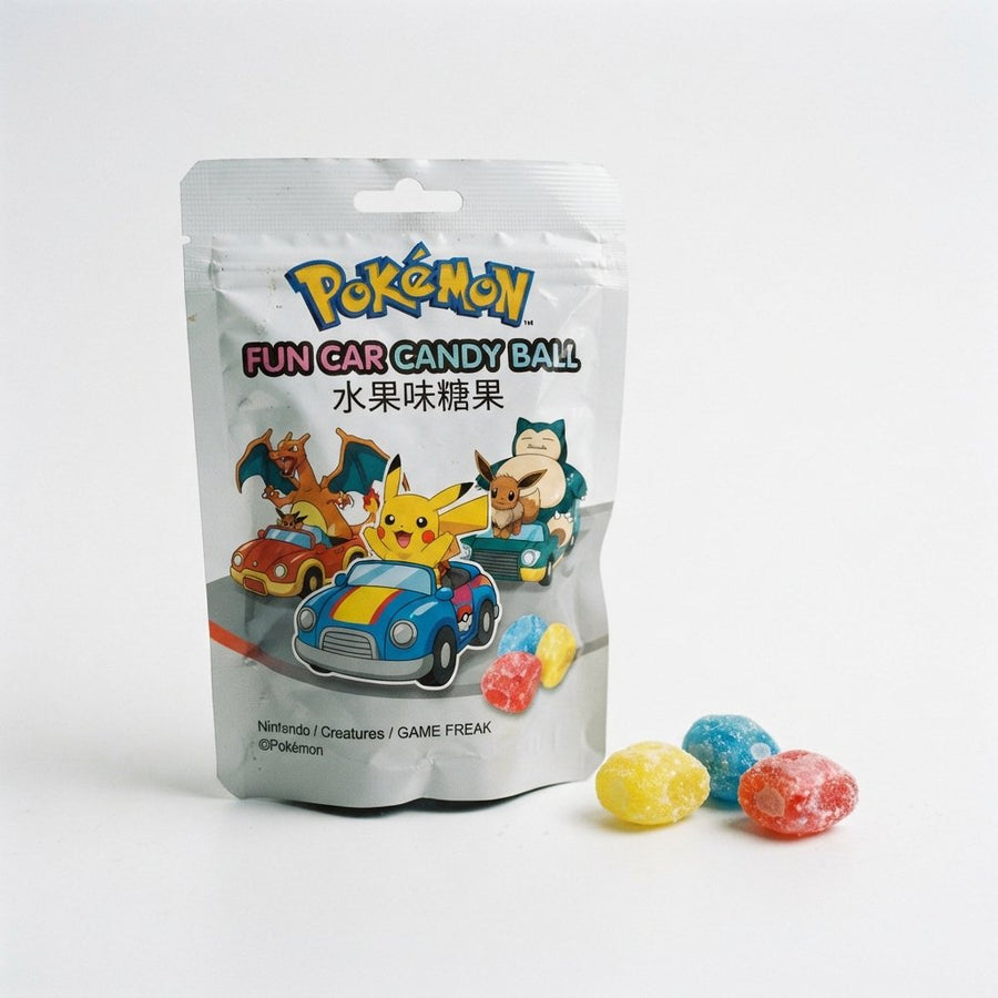 Pokemon Fun Car Candy Ball — front of pack at Exotic Snaxx Chicago
