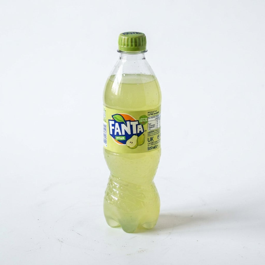 Pear Fanta Limited Edition Product of United Kingdom — front of pack at Exotic Snaxx Chicago