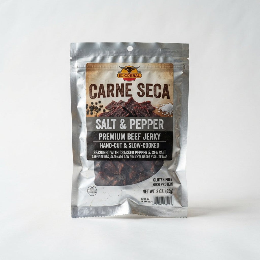 Carne Seca Saslt and Pepper — front of pack at Exotic Snaxx Chicago