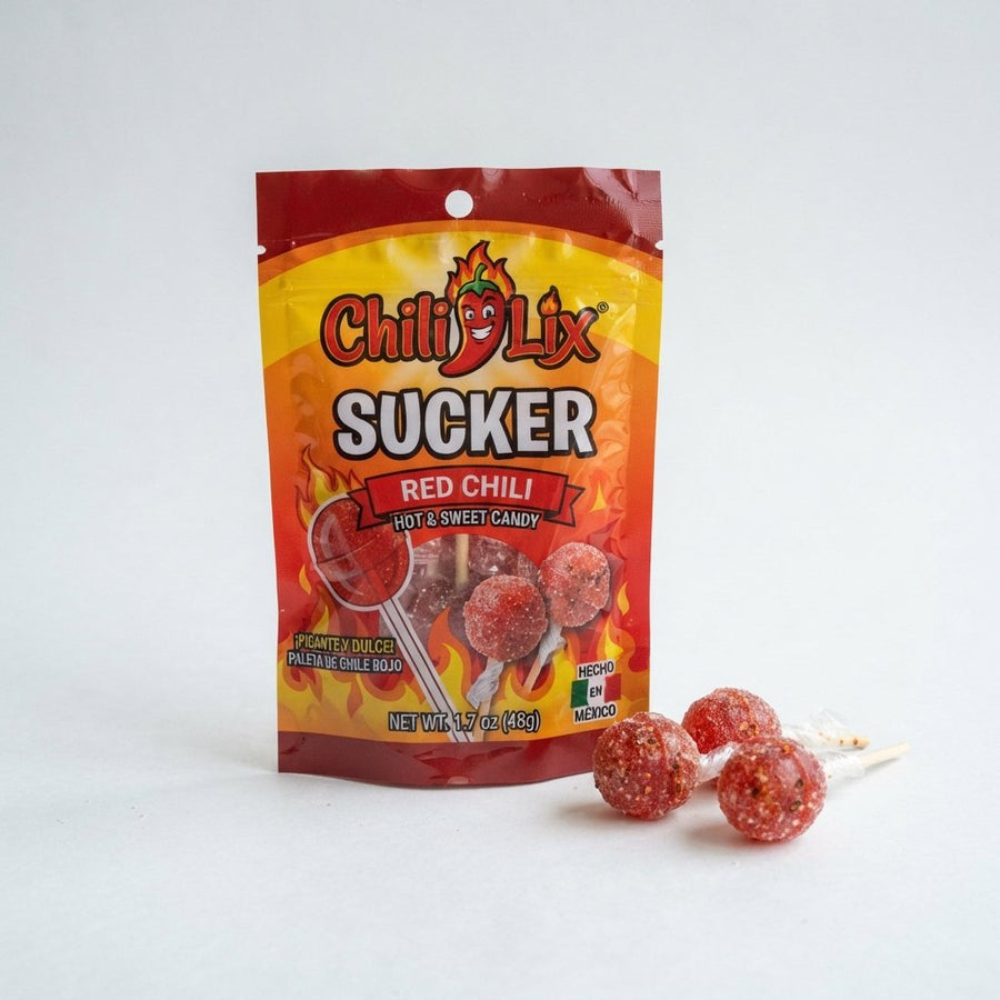 Chili Lix Sucker- Red Chili — front of pack at Exotic Snaxx Chicago
