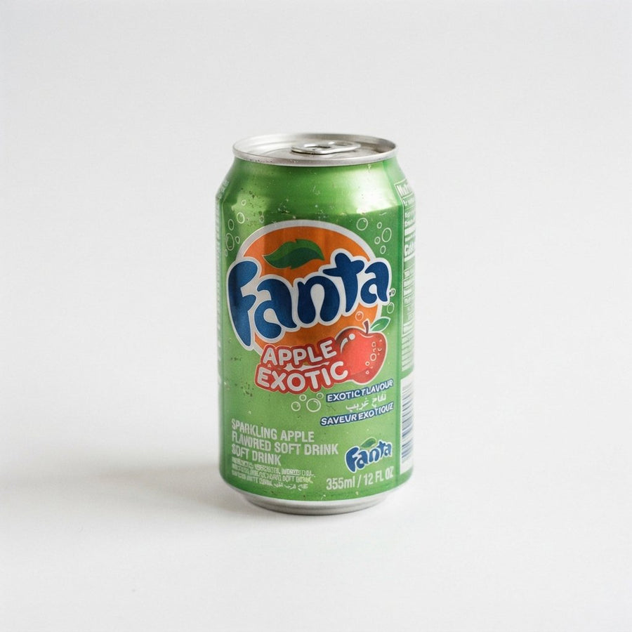 Apple Exotic Fanta Soda Pop - 12oz Can — front of pack at Exotic Snaxx Chicago