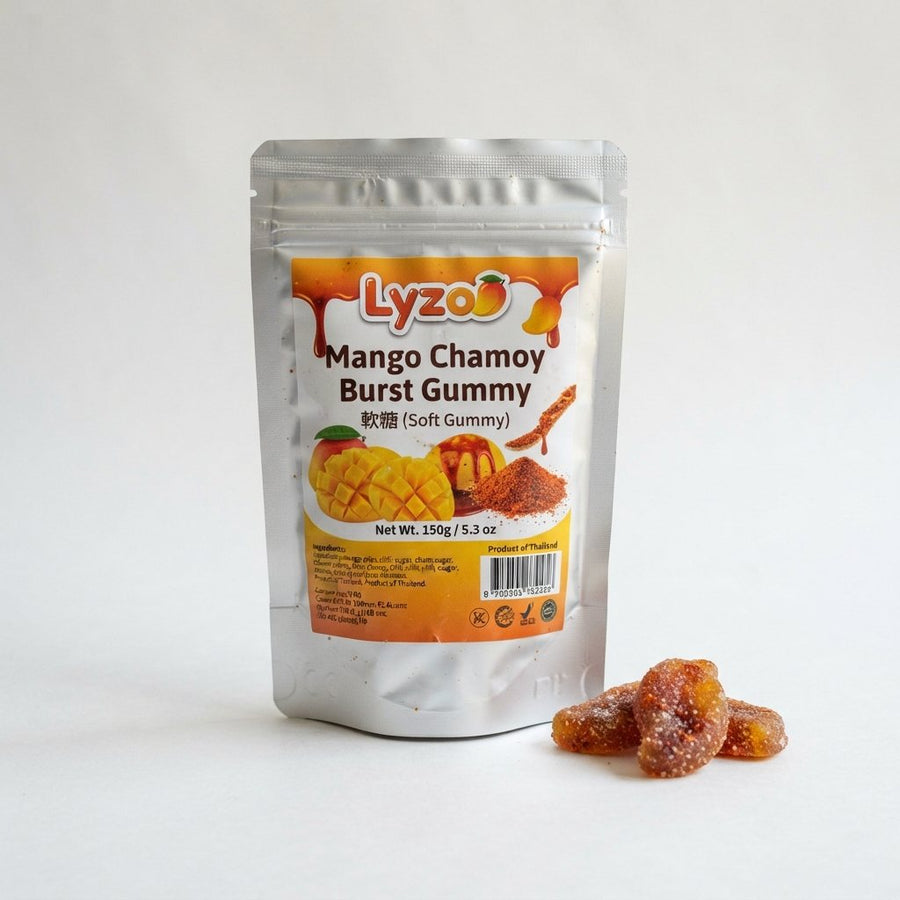 Lyzoo Mango Chamoy Burst Gummy — front of pack at Exotic Snaxx Chicago