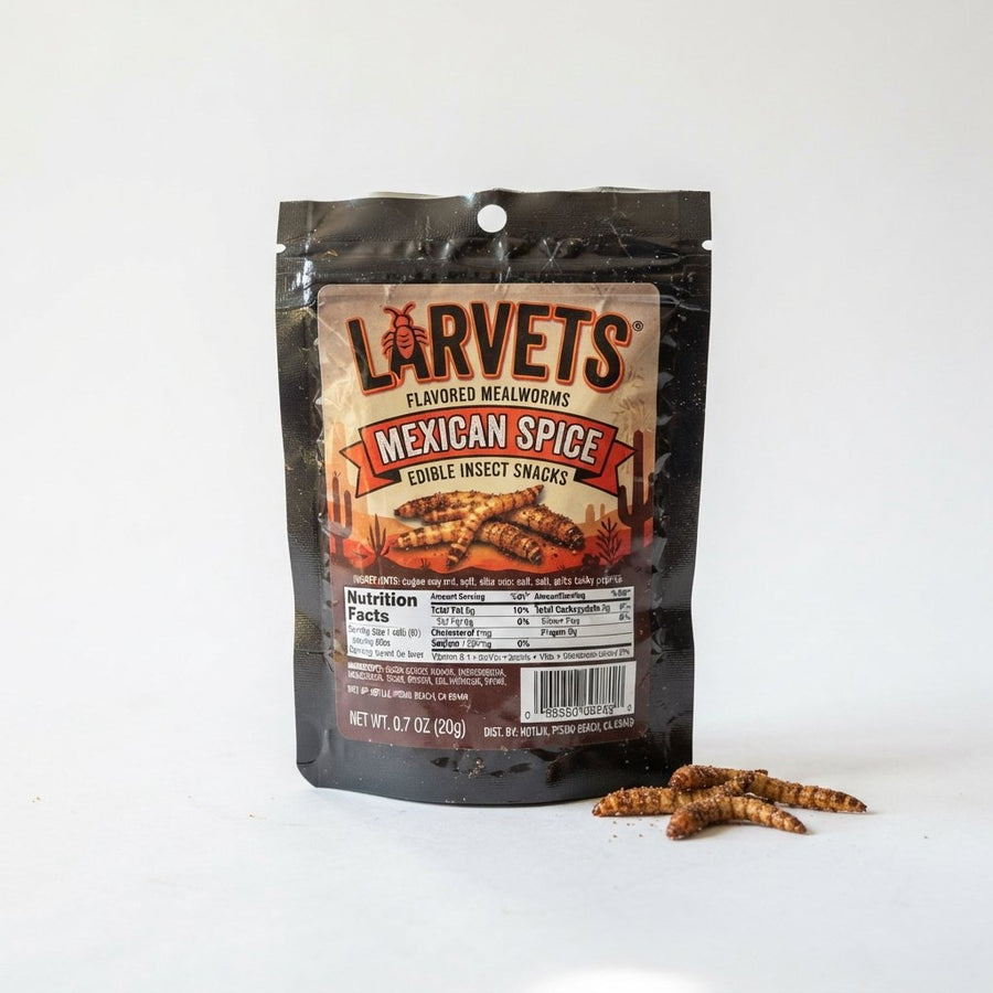 Larvets- Mexican Spice — front of pack at Exotic Snaxx Chicago
