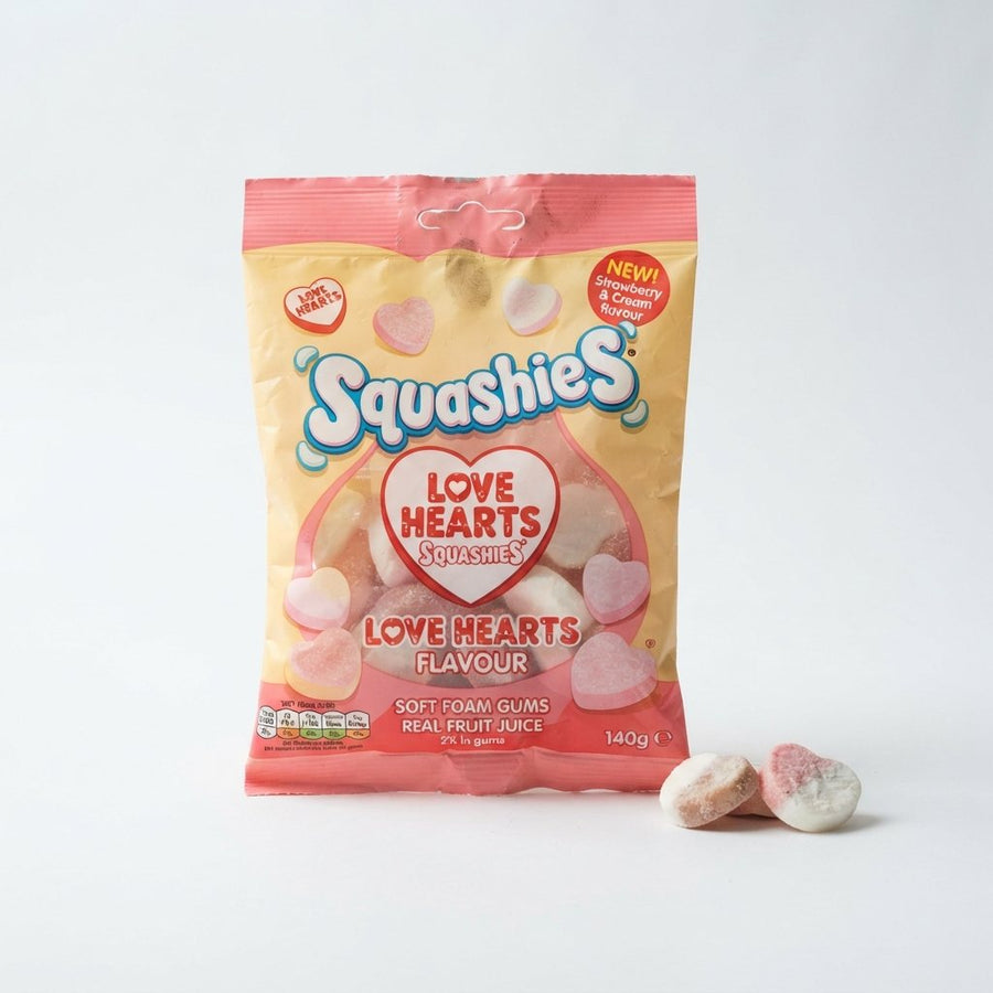 Squashies Love Hearts — front of pack at Exotic Snaxx Chicago
