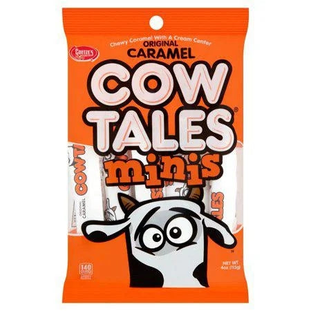 Goetze S Cow Tales Original Caramel Minis Peanut free — front of pack at Exotic Snaxx Chicago
