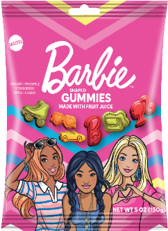 Barbie Shaped Gummies, 5oz (Turkey) — front of pack at Exotic Snaxx Chicago