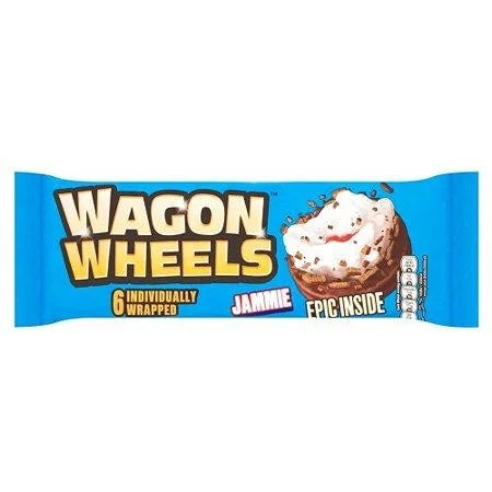 Wagon Wheels Jammie 6 pk Ireland\UK — front of pack at Exotic Snaxx Chicago