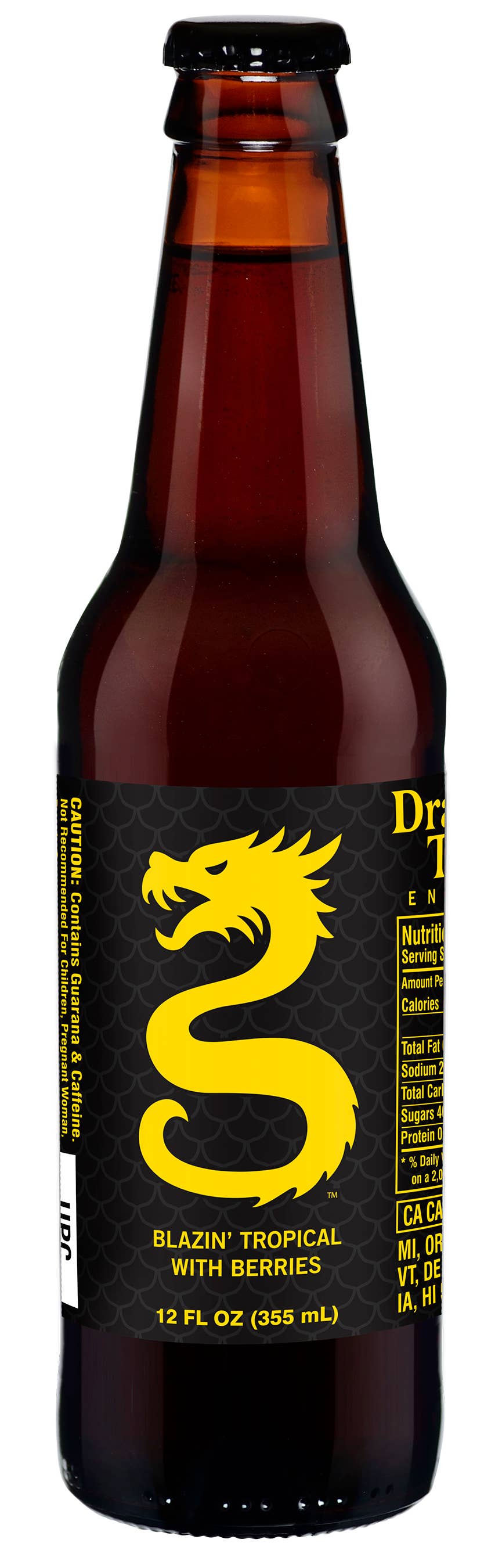 Dragon Tail Energy, Blazin' Tropical w/Berries, 12ct — front of pack at Exotic Snaxx Chicago