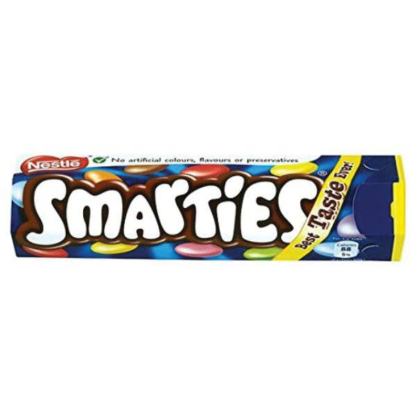 Nestle UK Smarties Hexagon, 38g, 24ct Case — front of pack at Exotic Snaxx Chicago