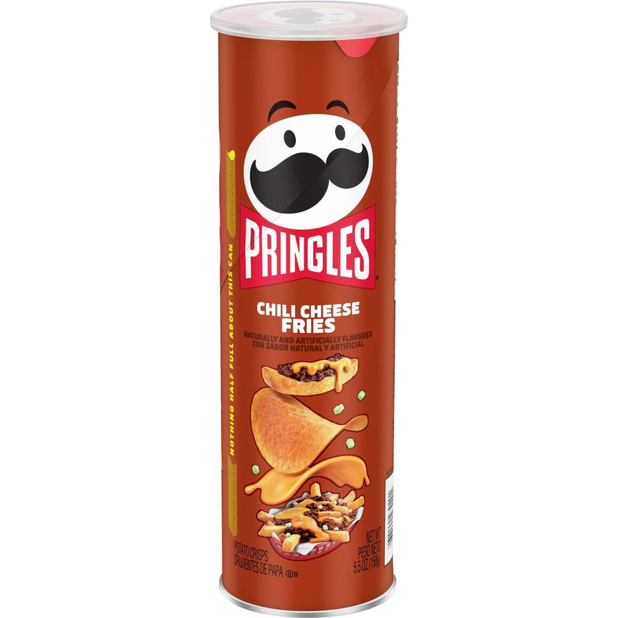 Pringles Chili Cheese Fries Potato Crisps Chips Lunch Snacks — front of pack at Exotic Snaxx Chicago