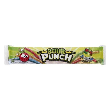 Sour Punch Rainbow Straws Candy — front of pack at Exotic Snaxx Chicago