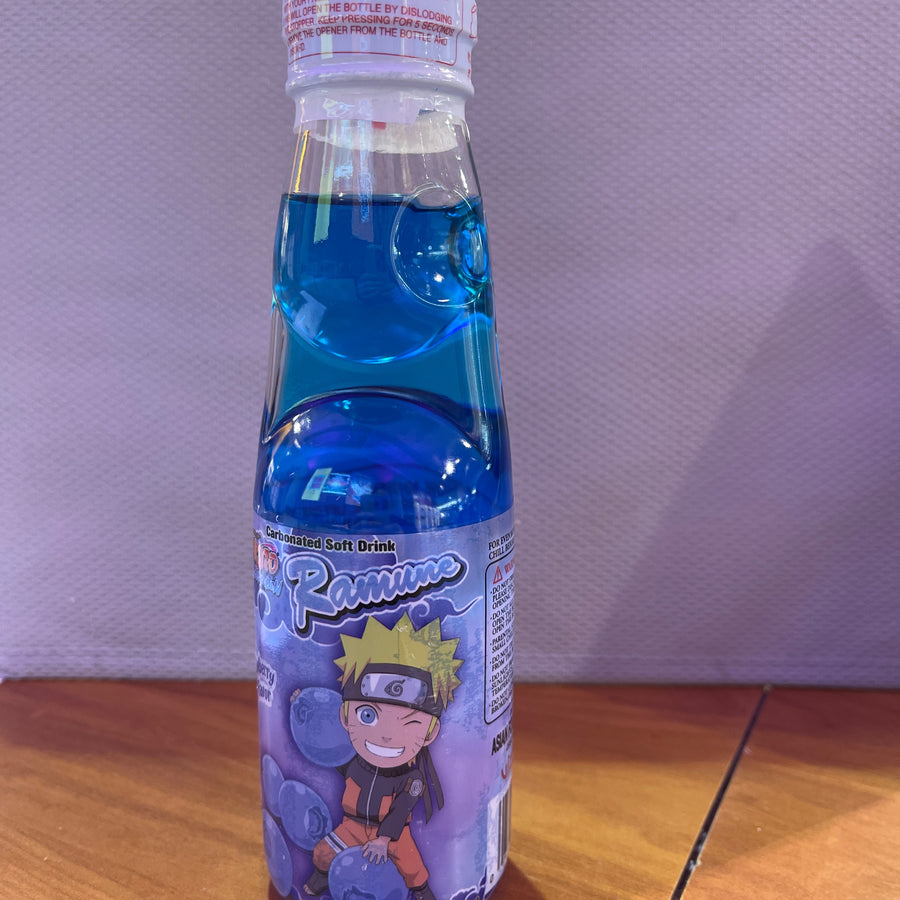 Naruto Bluberry Ramune — front of pack at Exotic Snaxx Chicago