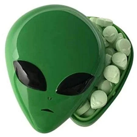 Boston America Halloween Alien Head Sour Green Apple — front of pack at Exotic Snaxx Chicago