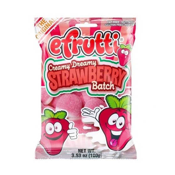 Efrutti Creamy Dreamy Strawberry Patch (Spain) gluten Free — front of pack at Exotic Snaxx Chicago
