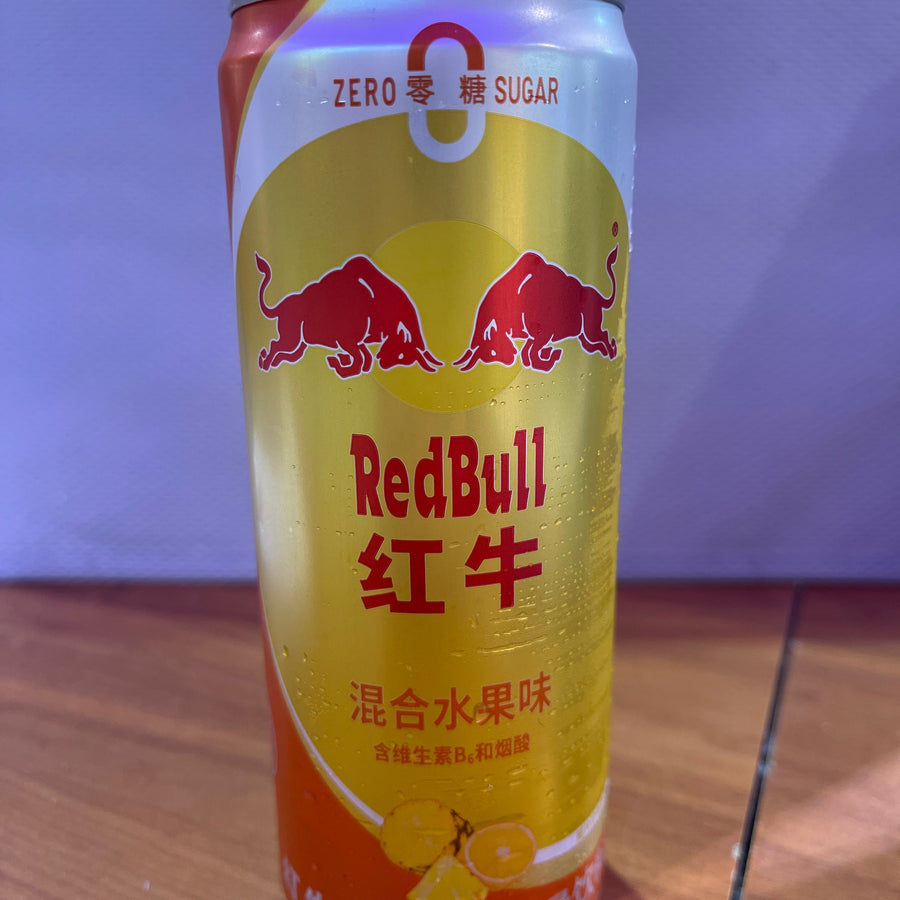 Red Bull Zero Sugar Mixed Fruit – 8.4 fl oz (250 mL) — front of pack at Exotic Snaxx Chicago