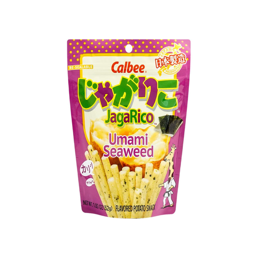 Calbee Jagarico Umami Seaweed Flavored Potato Snack 1.83oz/52g — front of pack at Exotic Snaxx Chicago