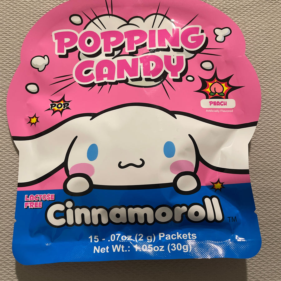 Cinnamoroll Popping Candy – Peach (China) — front of pack at Exotic Snaxx Chicago