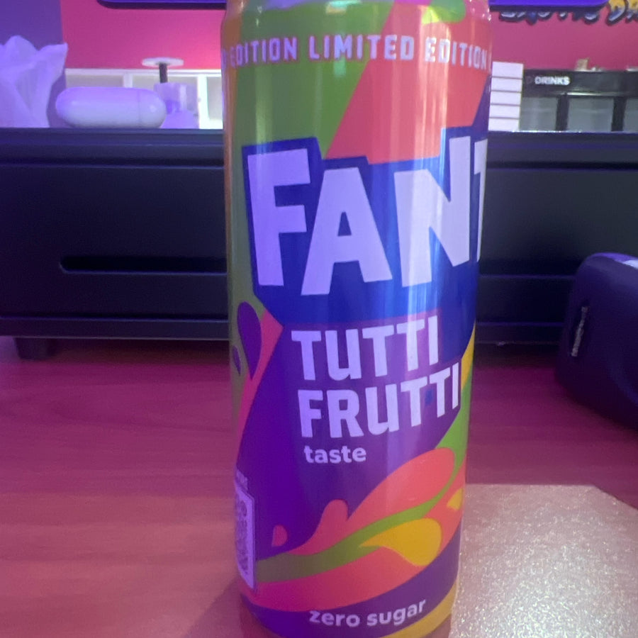 Fanta Tutti Frutti (Zero Sugar) – Limited Edition(France) — front of pack at Exotic Snaxx Chicago