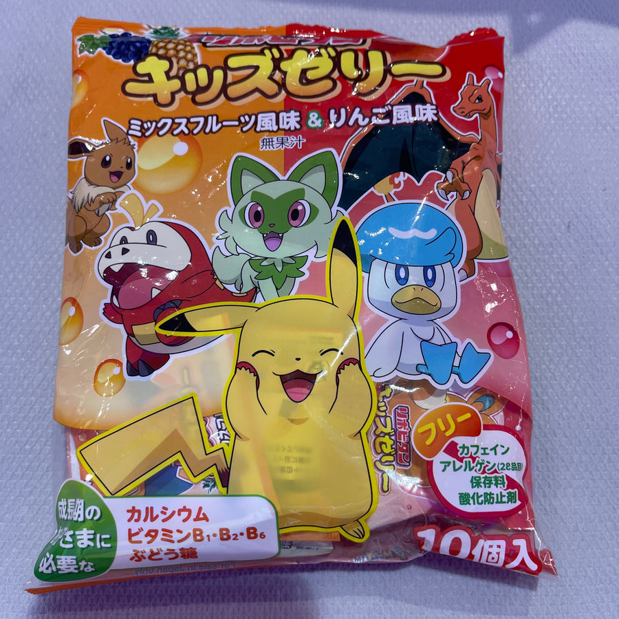 Pokémon Kids Jelly – Mixed Fruit & Apple Flavor — front of pack at Exotic Snaxx Chicago