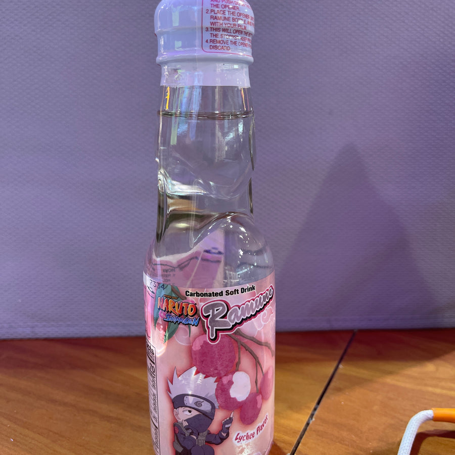 Naruto Ramune Soda – Lychee 200 mL (Product of Japan) — front of pack at Exotic Snaxx Chicago