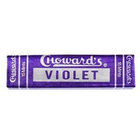 Choward S Violet Mints — front of pack at Exotic Snaxx Chicago