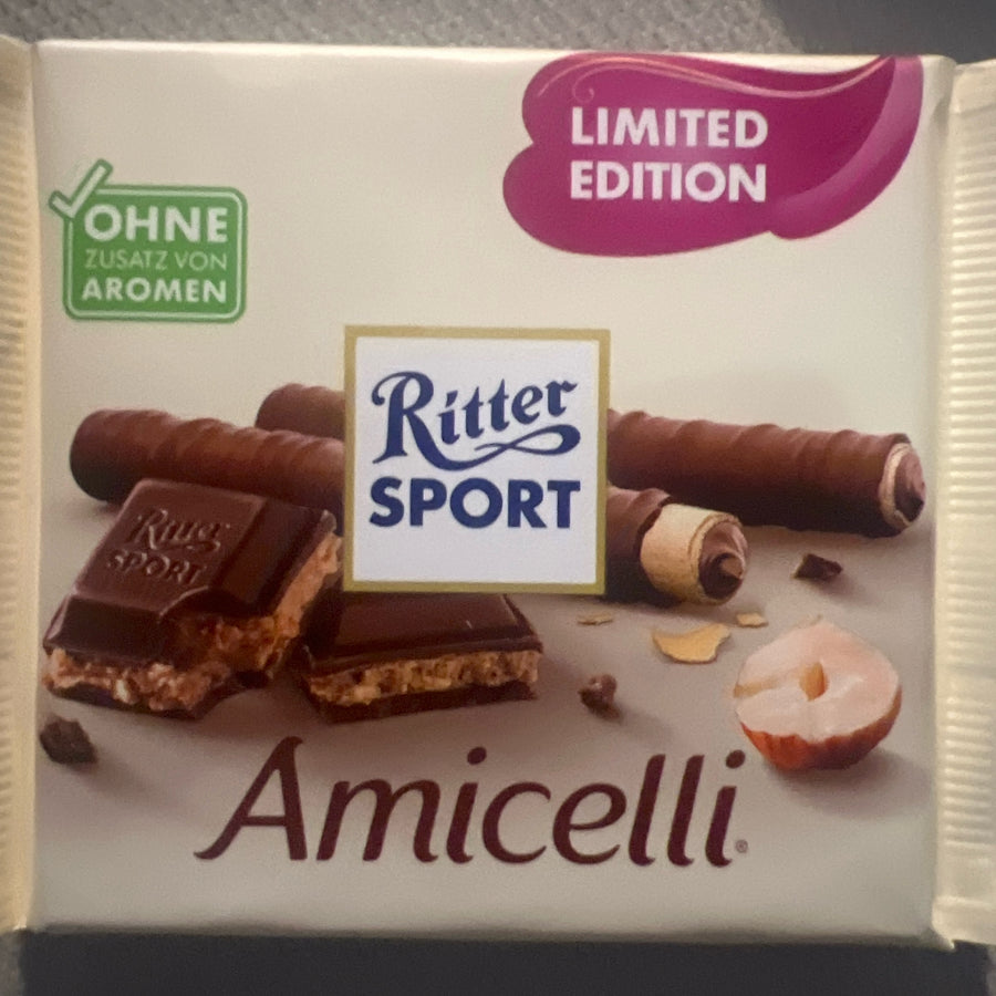 Ritter Sport Amicelli (Germany) — front of pack at Exotic Snaxx Chicago