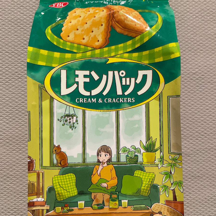 YBC Lemon Pack Cream & Crackers (Japan) — front of pack at Exotic Snaxx Chicago