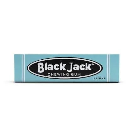 Verburg Blackjack Gum 5 Piece Pack — front of pack at Exotic Snaxx Chicago