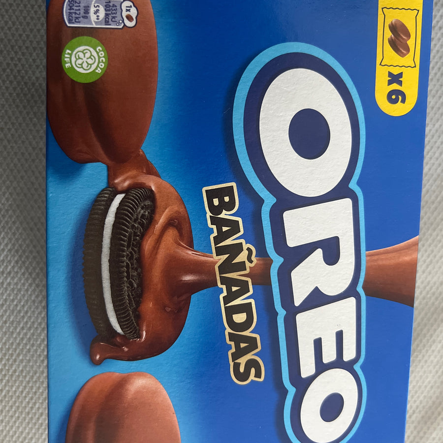 Oreo Cookies Covered with Milk Chocolate - Original Spain — front of pack at Exotic Snaxx Chicago