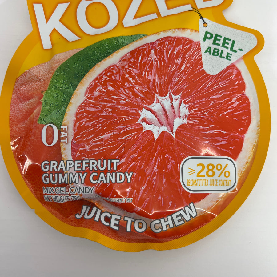 Kózed Grapefruit Gummy Candy (75g) — front of pack at Exotic Snaxx Chicago