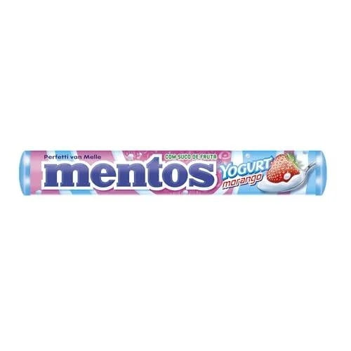 Mentos Strawberry Yogurt — front of pack at Exotic Snaxx Chicago
