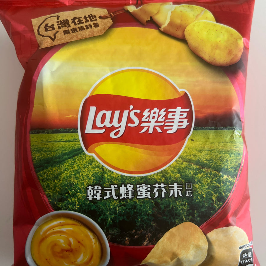 Lay’s Potato Chips – Korean Honey Mustard Flavor — front of pack at Exotic Snaxx Chicago