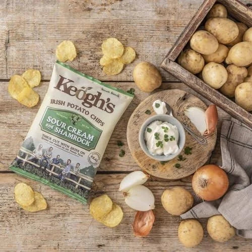 Keoghs Sour Cream and Shamrock 40g Gluten Free — front of pack at Exotic Snaxx Chicago