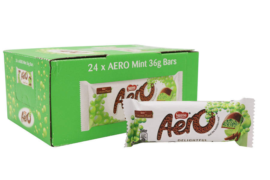 Nestle UK Aero Mint Chocolate Bars, (UK) — front of pack at Exotic Snaxx Chicago