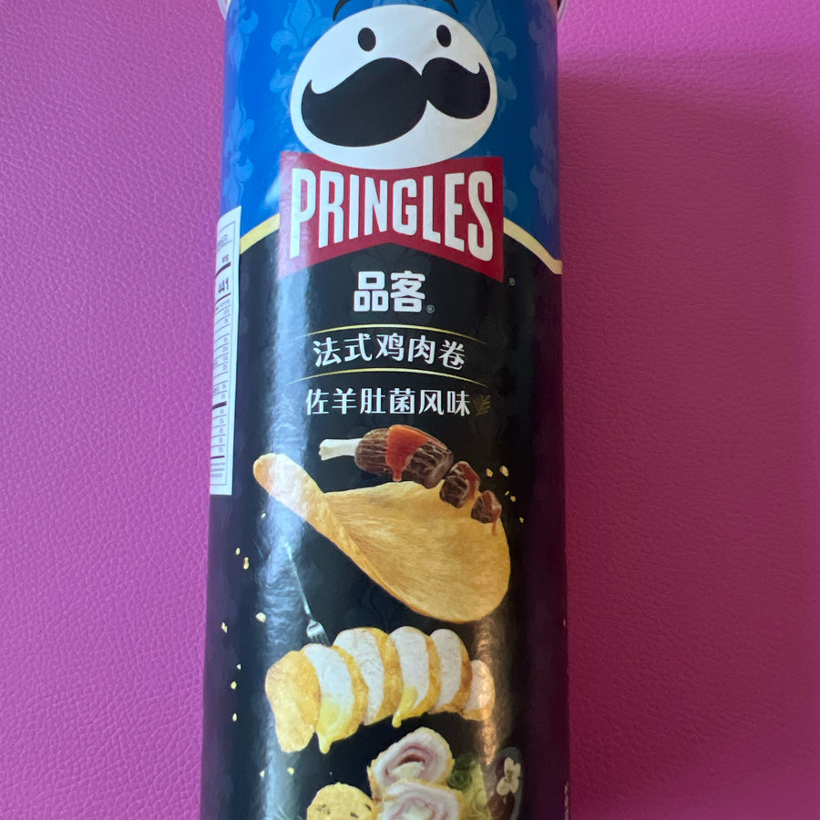 Pringles Chicken Roll with Morels Flavor (China) — front of pack at Exotic Snaxx Chicago