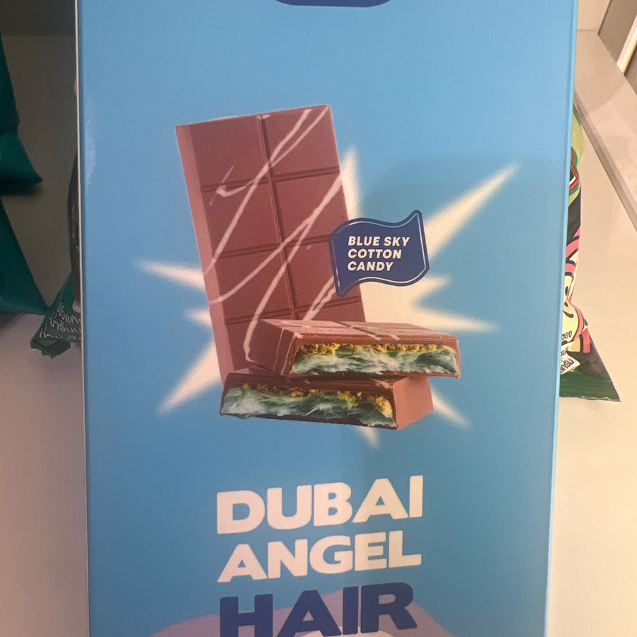 Carians Dubai Chocolate Angel Hair Blue Sky — front of pack at Exotic Snaxx Chicago