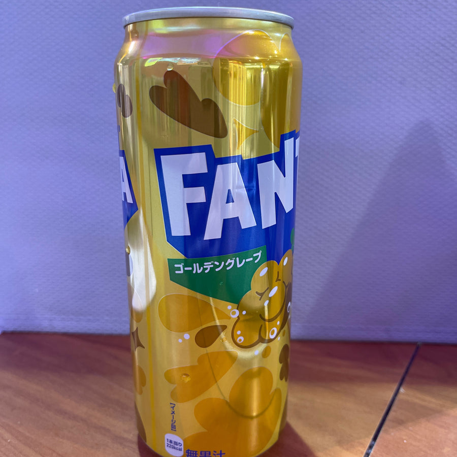 Fanta Golden Grape Soda – 500 mL (Product of Japan) — front of pack at Exotic Snaxx Chicago
