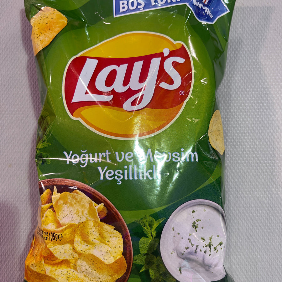 Lay’s – Yogurt & Herbs Flavored Potato Chip(Turkey) — front of pack at Exotic Snaxx Chicago