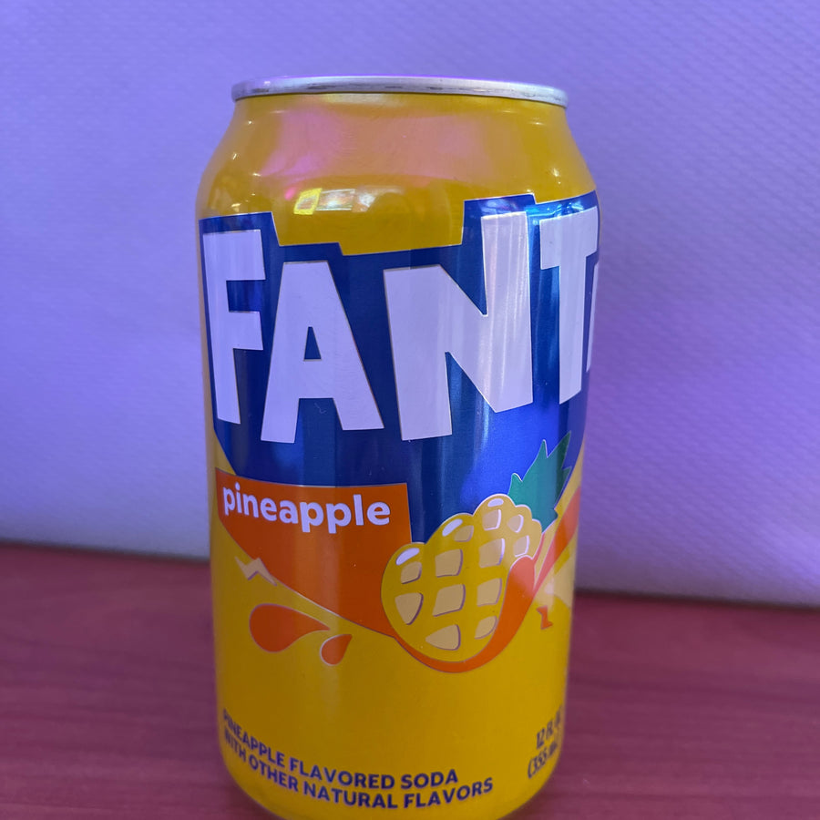Fanta Pineapple (USA) — front of pack at Exotic Snaxx Chicago