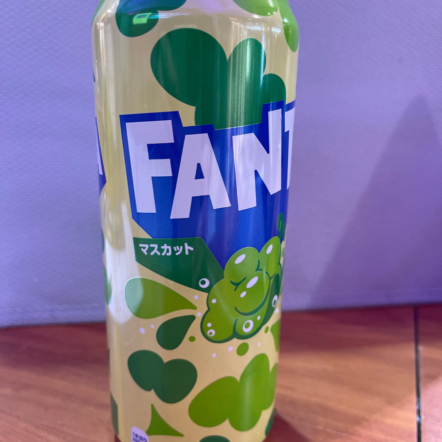 Fanta Shine Muscat Soda – 500 mL (Product of Japan) — front of pack at Exotic Snaxx Chicago