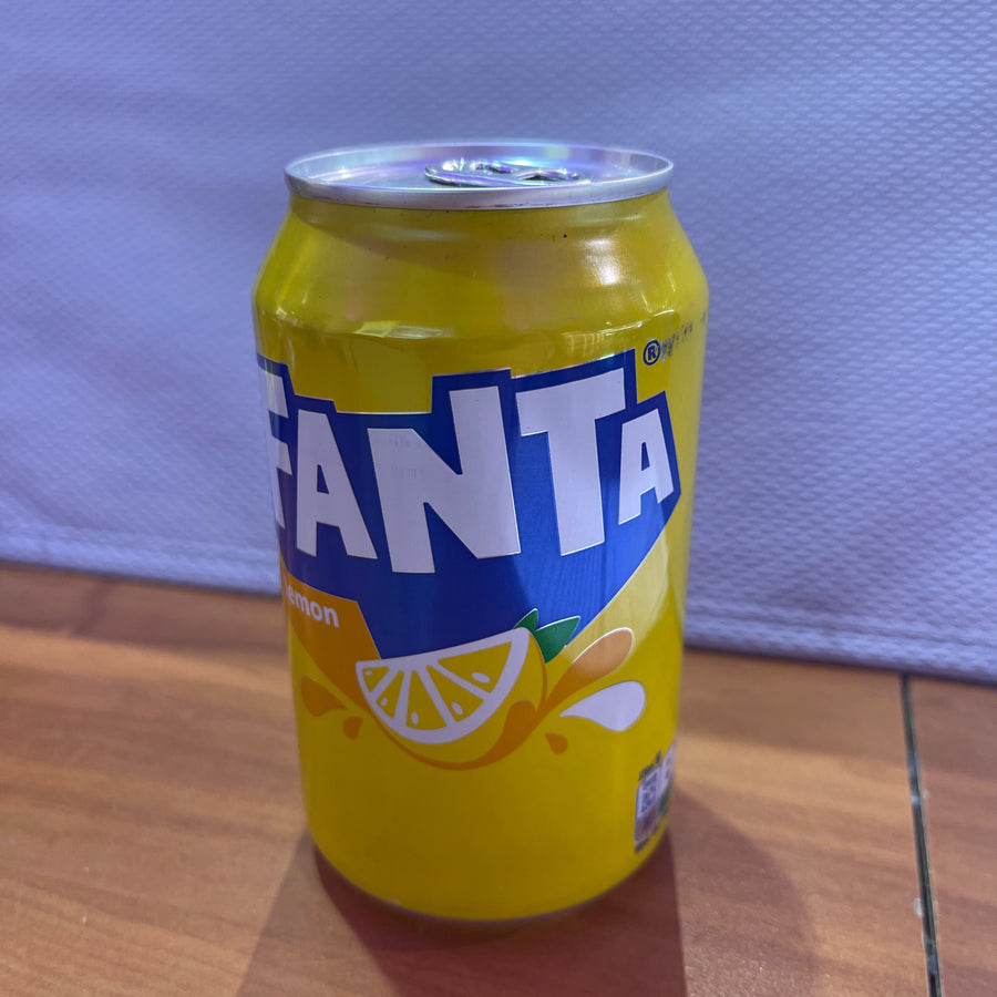 Fanta Lemon (Made in GB) — front of pack at Exotic Snaxx Chicago