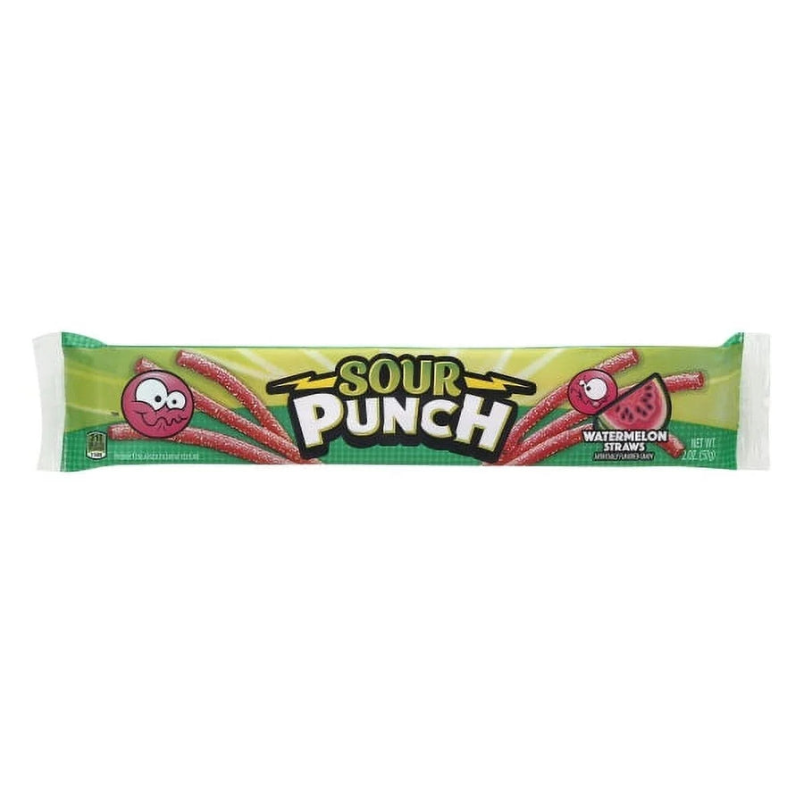 Sour Punch Watermelon Straws — front of pack at Exotic Snaxx Chicago