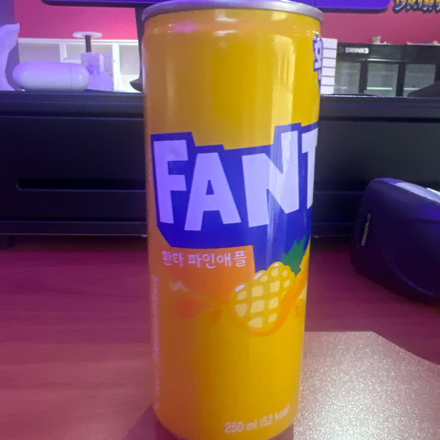 Fanta Pineapple (Korea) — front of pack at Exotic Snaxx Chicago