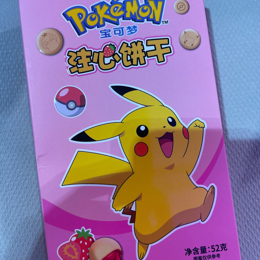 Pokemon Strawberry Filled Cookies — front of pack at Exotic Snaxx Chicago
